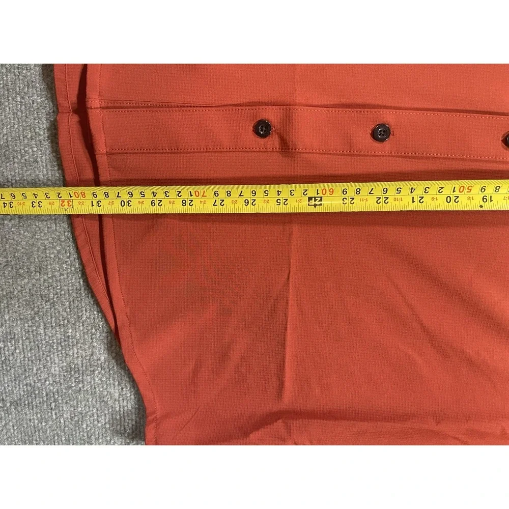 Jockey Outdoors Long Sleeve Button-Up Performance Tech Shirt M Burnt Orange